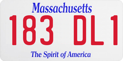 MA license plate 183DL1