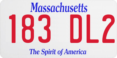 MA license plate 183DL2
