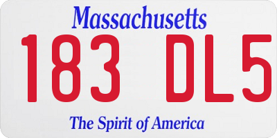 MA license plate 183DL5