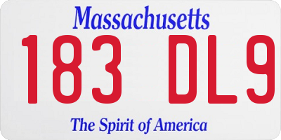 MA license plate 183DL9