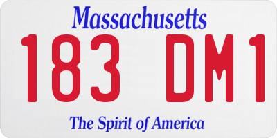 MA license plate 183DM1