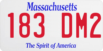 MA license plate 183DM2