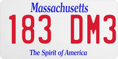 MA license plate 183DM3