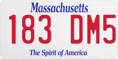 MA license plate 183DM5