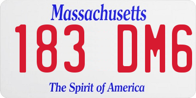 MA license plate 183DM6