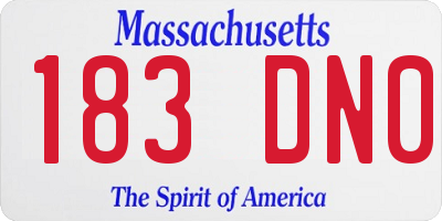 MA license plate 183DN0