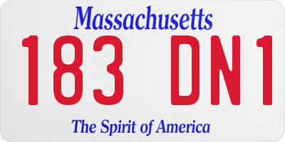 MA license plate 183DN1