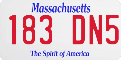 MA license plate 183DN5