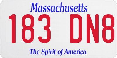 MA license plate 183DN8