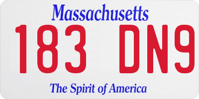 MA license plate 183DN9