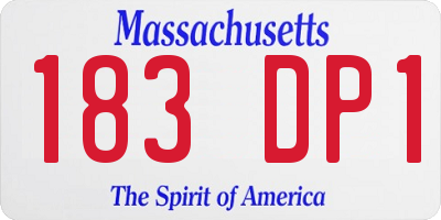 MA license plate 183DP1