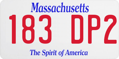 MA license plate 183DP2
