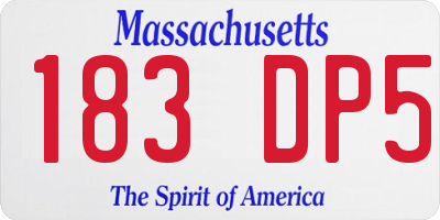 MA license plate 183DP5