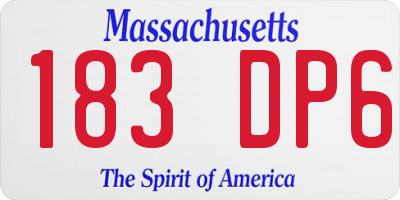MA license plate 183DP6