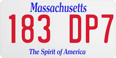 MA license plate 183DP7