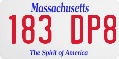 MA license plate 183DP8