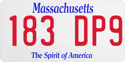 MA license plate 183DP9