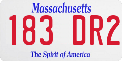MA license plate 183DR2