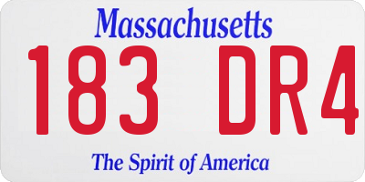 MA license plate 183DR4