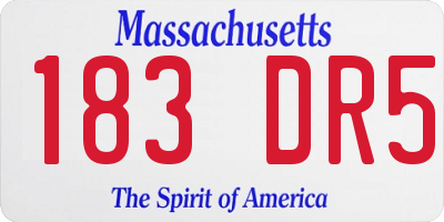 MA license plate 183DR5