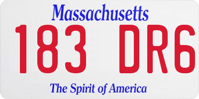MA license plate 183DR6