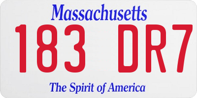 MA license plate 183DR7