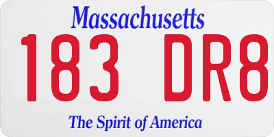 MA license plate 183DR8