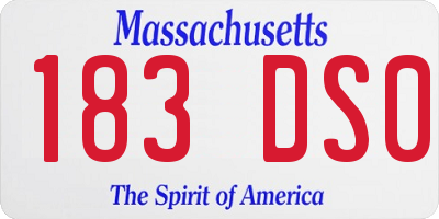 MA license plate 183DS0
