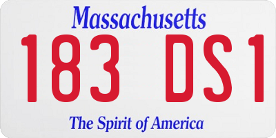 MA license plate 183DS1