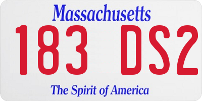 MA license plate 183DS2