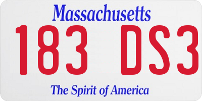 MA license plate 183DS3