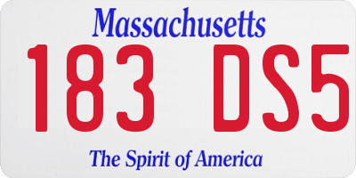 MA license plate 183DS5