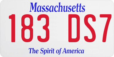 MA license plate 183DS7