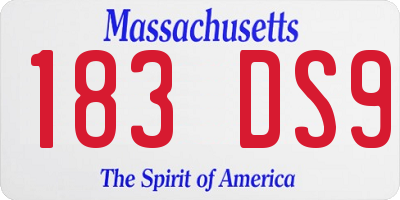MA license plate 183DS9