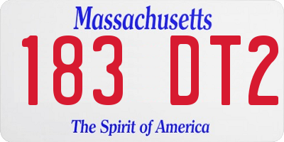 MA license plate 183DT2