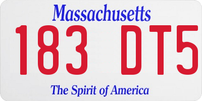 MA license plate 183DT5