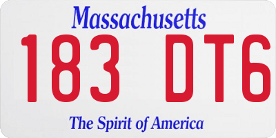 MA license plate 183DT6