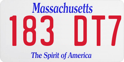 MA license plate 183DT7