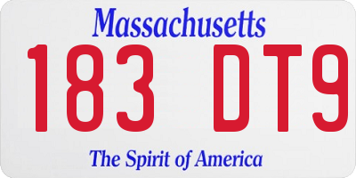MA license plate 183DT9