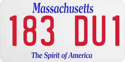 MA license plate 183DU1