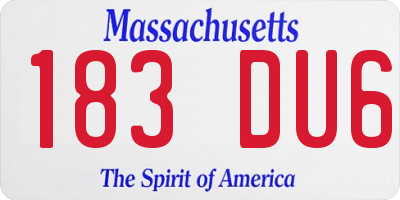 MA license plate 183DU6