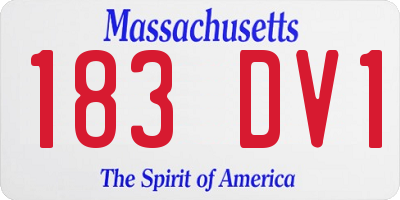MA license plate 183DV1