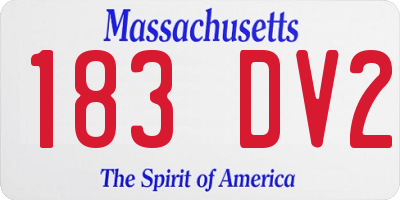 MA license plate 183DV2