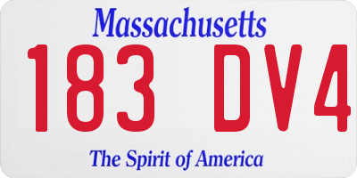 MA license plate 183DV4