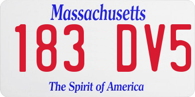 MA license plate 183DV5