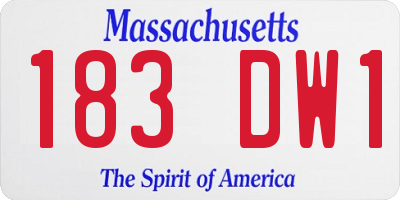 MA license plate 183DW1