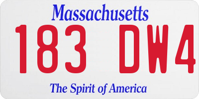 MA license plate 183DW4