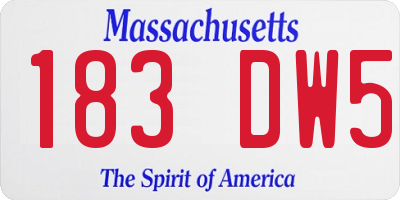 MA license plate 183DW5