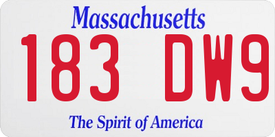 MA license plate 183DW9