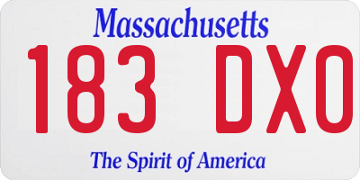 MA license plate 183DX0